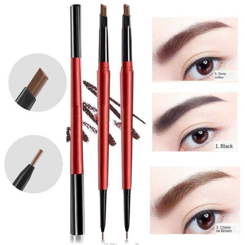 New 2 in 1 Eyebrow Eyeliner Combination Pencil Eyes Eye Brow Enhancer Cosmetics Waterproof Black Liquid Eye Liner Brows Pen